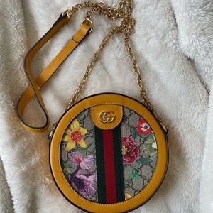 Gucci Ophidia Small GG Flora Canvas & Leather Shoulder Bag